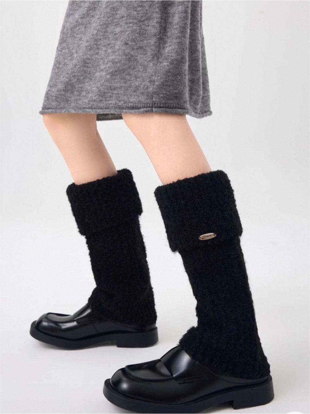 NWOT Wool Blend Black Knit Tall Boot Leg Warmers